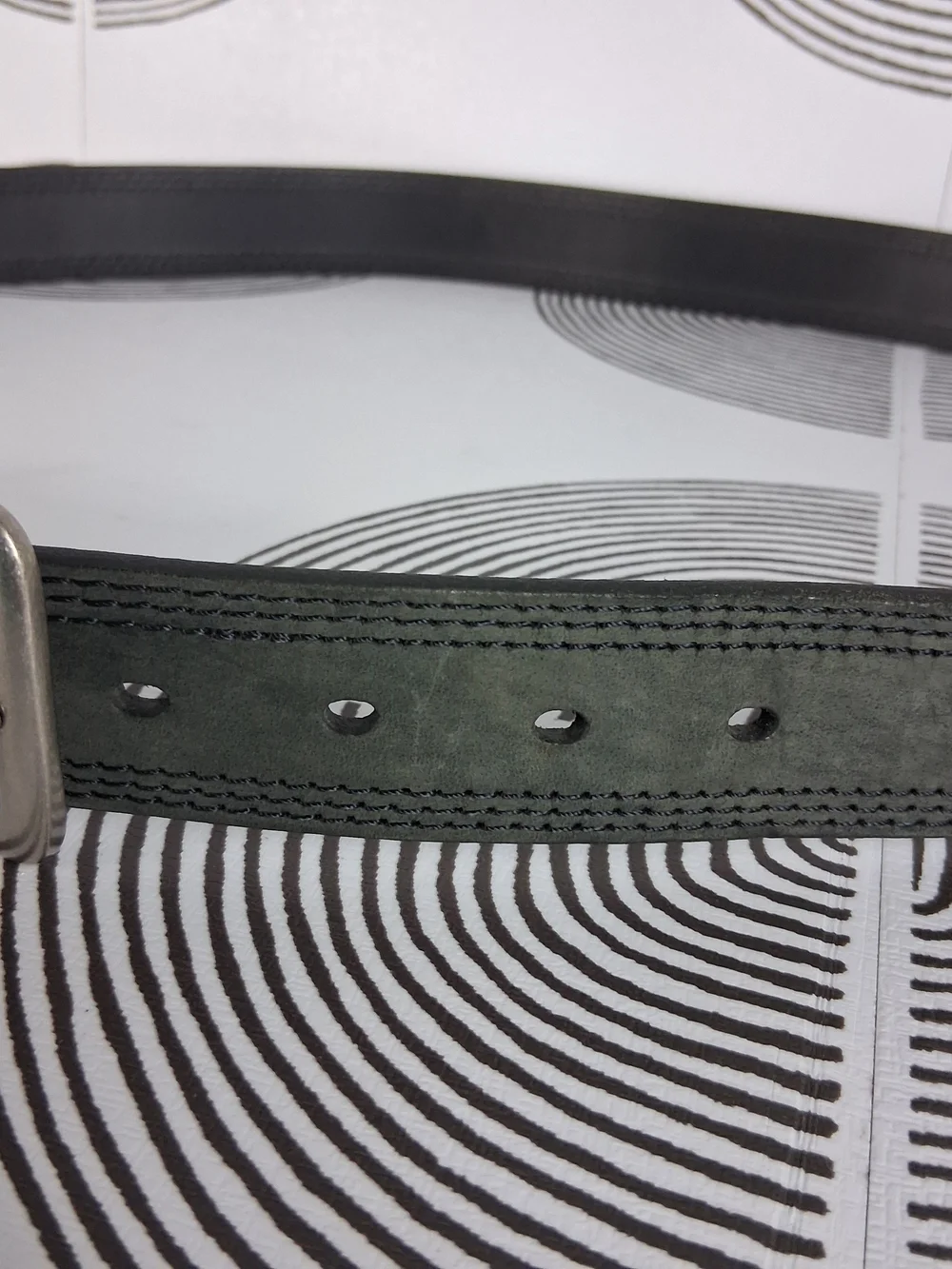 Carhartt Men's Size 46 Black Triple Stitch Rugged Top Grain Leather Work Belt